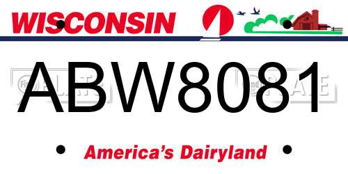 ABW8081 Wisconsin License Plate