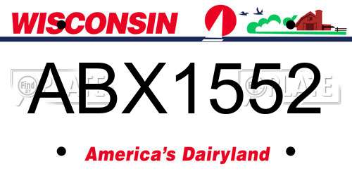 ABX1552 Wisconsin License Plate