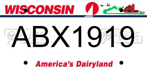 ABX1919 Wisconsin License Plate