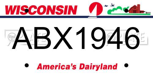 ABX1946 Wisconsin License Plate