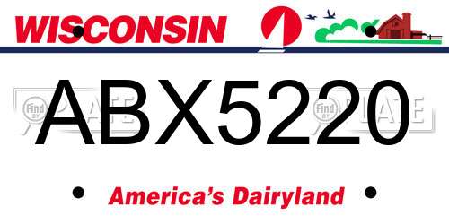 ABX5220 Wisconsin License Plate