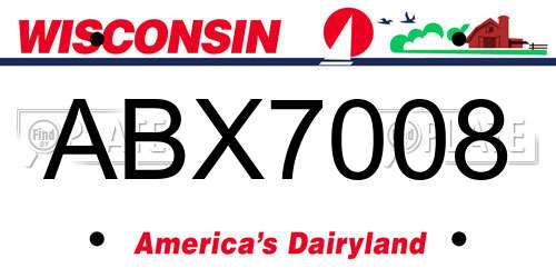 ABX7008 Wisconsin License Plate