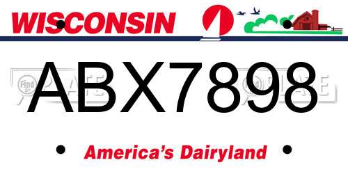 ABX7898 Wisconsin License Plate