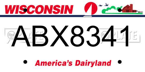 ABX8341 Wisconsin License Plate
