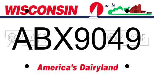 ABX9049 Wisconsin License Plate