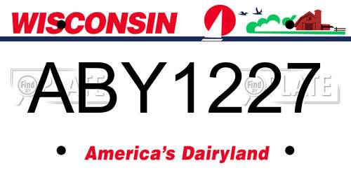 ABY1227 Wisconsin License Plate