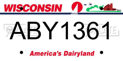 ABY1361 Wisconsin License Plate