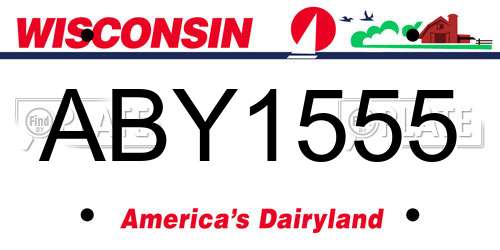 ABY1555 Wisconsin License Plate