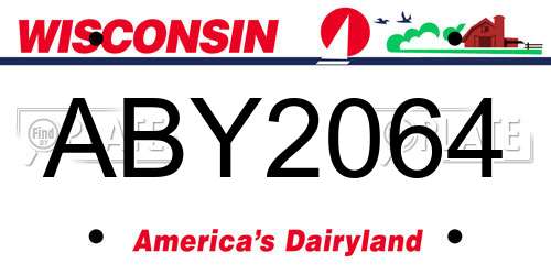 ABY2064 Wisconsin License Plate