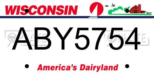 ABY5754 Wisconsin License Plate