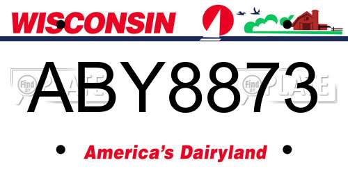 ABY8873 Wisconsin License Plate