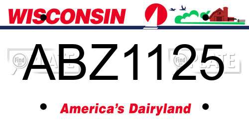 ABZ1125 Wisconsin License Plate