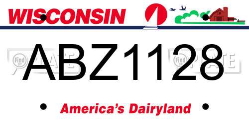 ABZ1128 Wisconsin License Plate