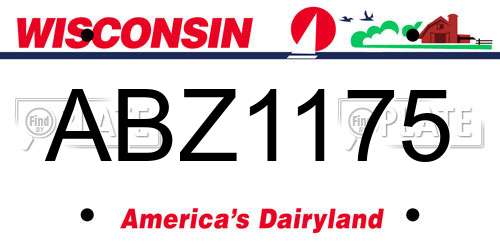 ABZ1175 Wisconsin License Plate
