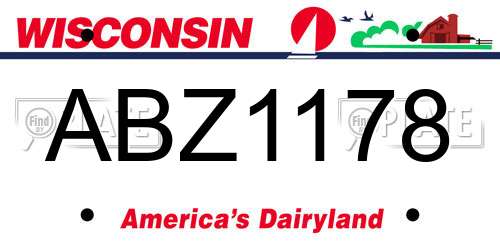ABZ1178 Wisconsin License Plate