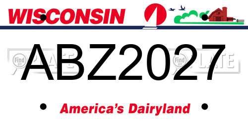 ABZ2027 Wisconsin License Plate