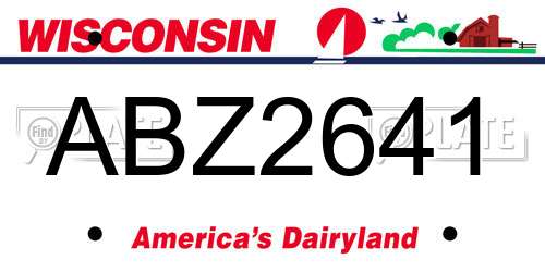 ABZ2641 Wisconsin License Plate