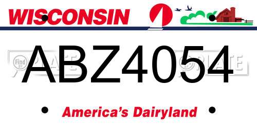 ABZ4054 Wisconsin License Plate