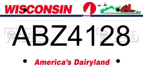 ABZ4128 Wisconsin License Plate