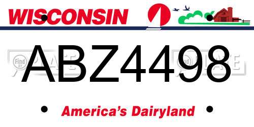 ABZ4498 Wisconsin License Plate