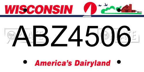 ABZ4506 Wisconsin License Plate