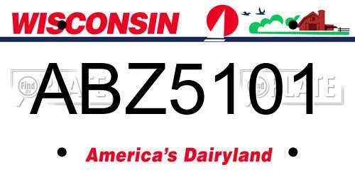 ABZ5101 Wisconsin License Plate