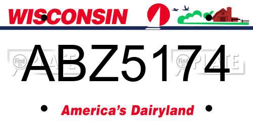 ABZ5174 Wisconsin License Plate