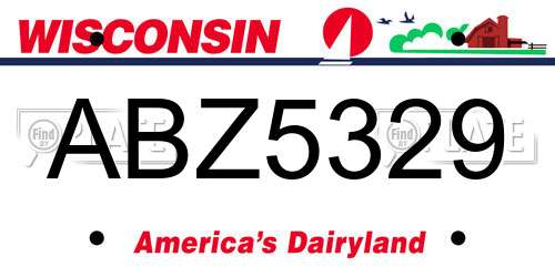 ABZ5329 Wisconsin License Plate