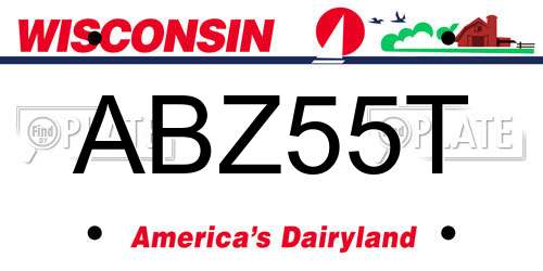 ABZ55T Wisconsin License Plate