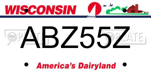 ABZ55Z Wisconsin License Plate
