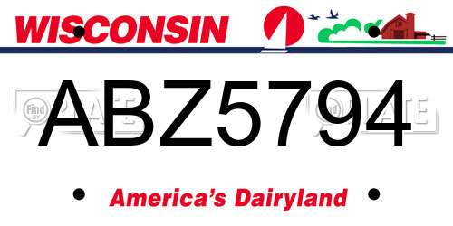 ABZ5794 Wisconsin License Plate