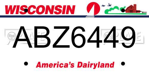 ABZ6449 Wisconsin License Plate