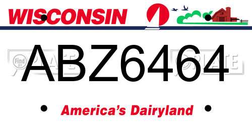 ABZ6464 Wisconsin License Plate