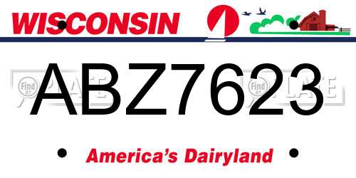 ABZ7623 Wisconsin License Plate