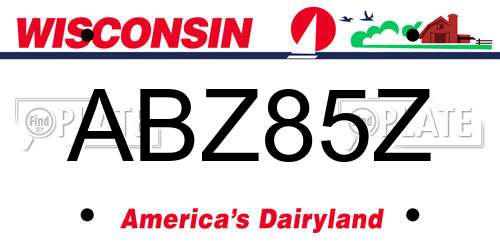 ABZ85Z Wisconsin License Plate