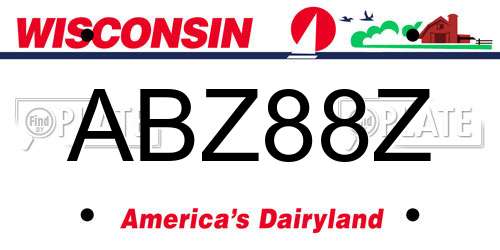 ABZ88Z Wisconsin License Plate