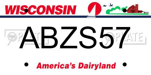 ABZS57 Wisconsin License Plate