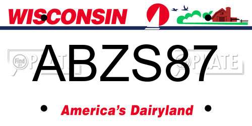 ABZS87 Wisconsin License Plate