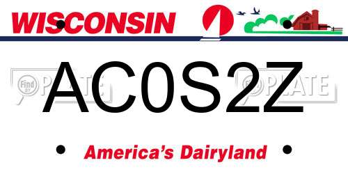 AC0S2Z Wisconsin License Plate