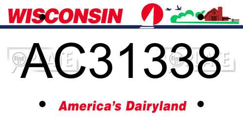 AC31338 Wisconsin License Plate