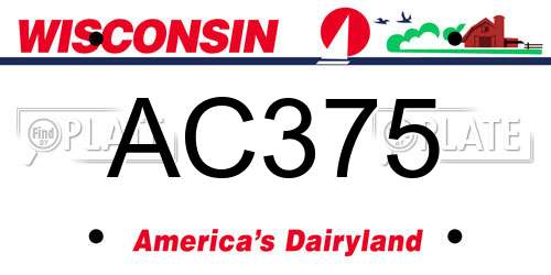 AC375 Wisconsin License Plate
