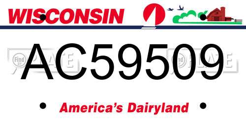AC59509 Wisconsin License Plate