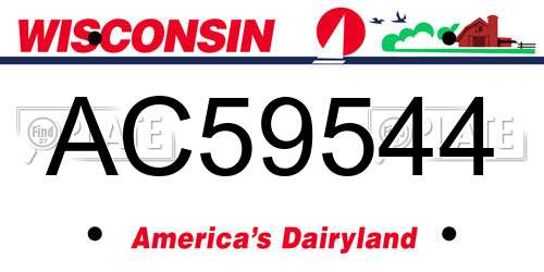 AC59544 Wisconsin License Plate