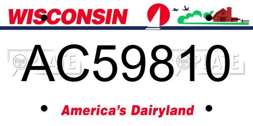 AC59810 Wisconsin License Plate