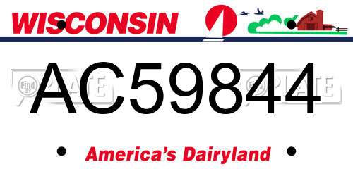 AC59844 Wisconsin License Plate