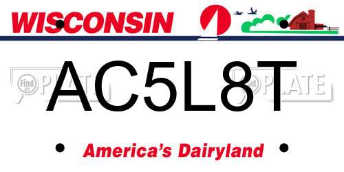 AC5L8T Wisconsin License Plate