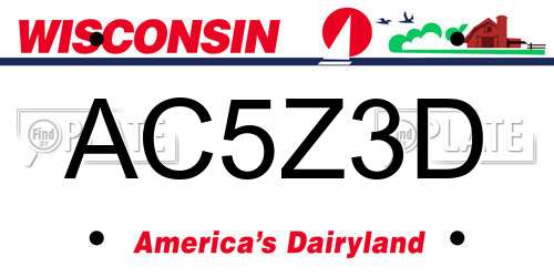 AC5Z3D Wisconsin License Plate