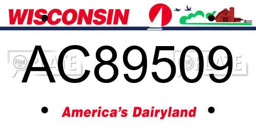 AC89509 Wisconsin License Plate
