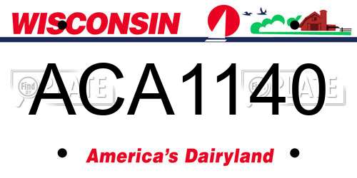 ACA1140 Wisconsin License Plate