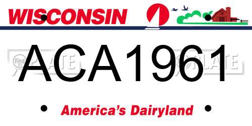 ACA1961 Wisconsin License Plate